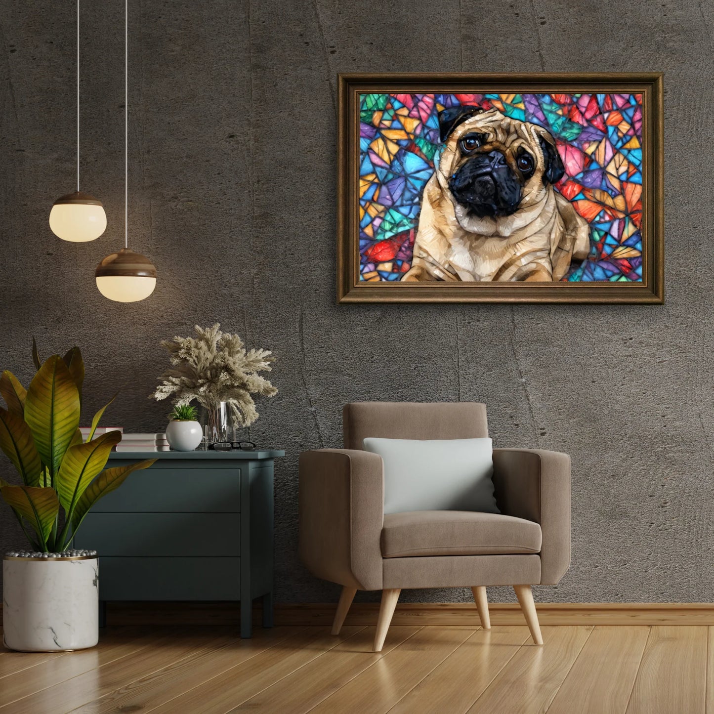Diamond Painting - Szkło witrażowe mops - SEOS Shop ®