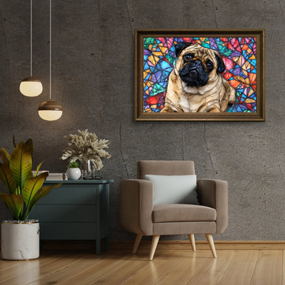 Diamond Painting - Szkło witrażowe mops - SEOS Shop ®