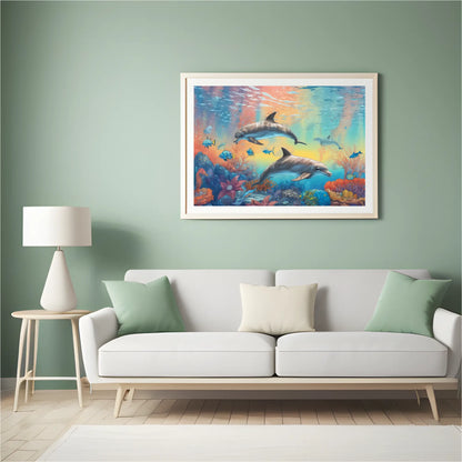 Diamond Painting - Tęczowe delfiny - SEOS Shop ®