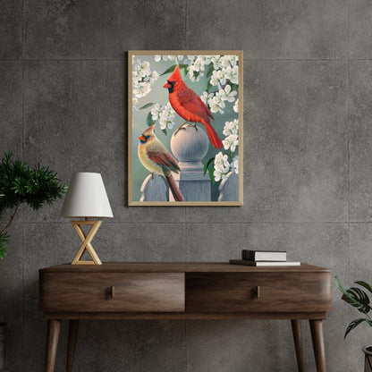 Diamond Painting - Kardynał w ogrodzie