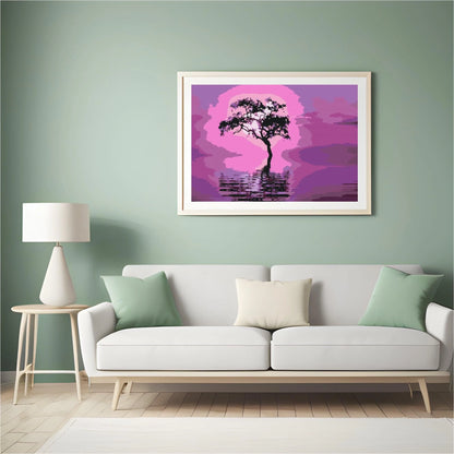 Diamond Painting - Drzewo pośrodku jeziora - SEOS Shop ®
