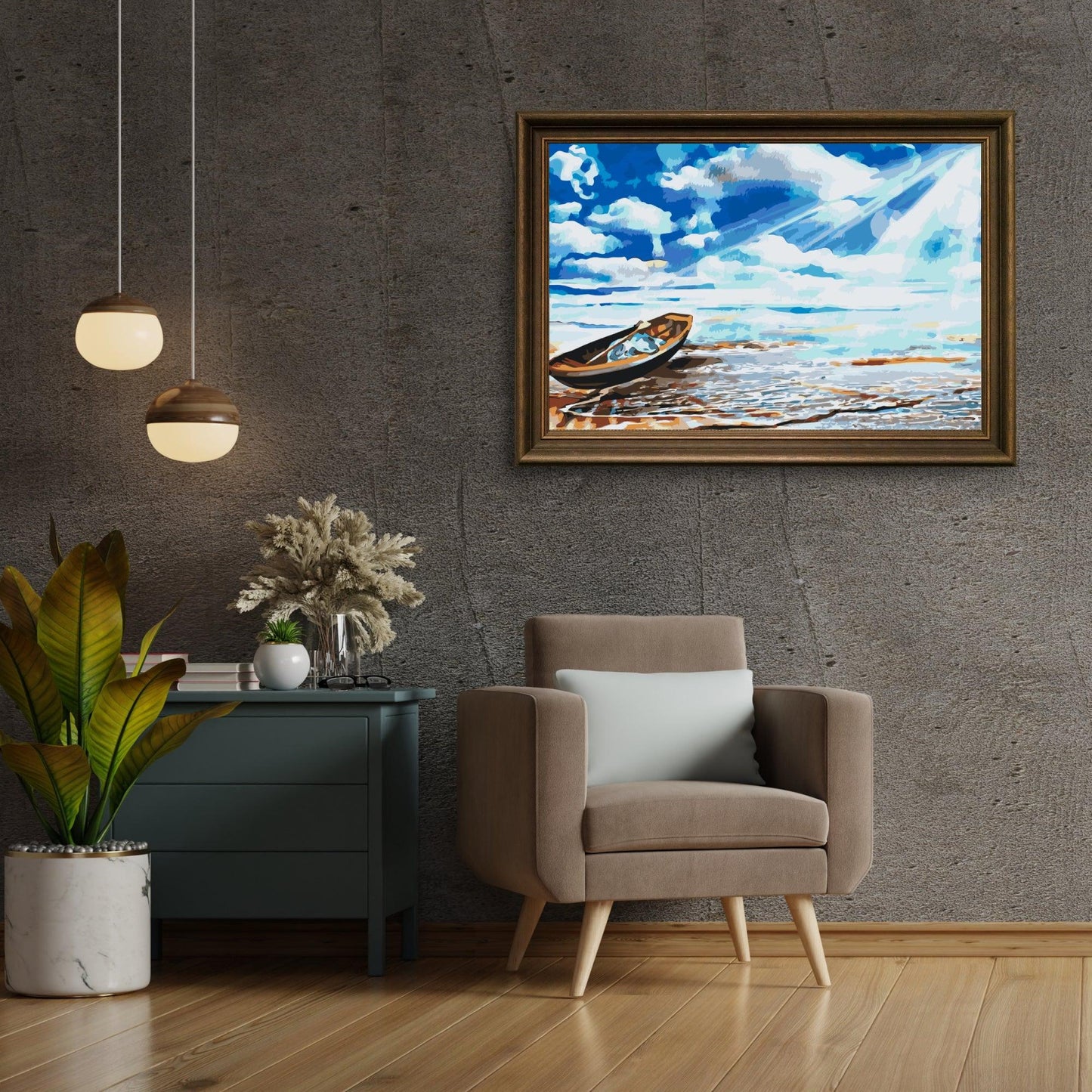 Diamond Painting - Łódź na skraju morza - SEOS Shop ®