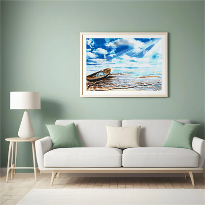 Diamond Painting - Łódź na skraju morza - SEOS Shop ®