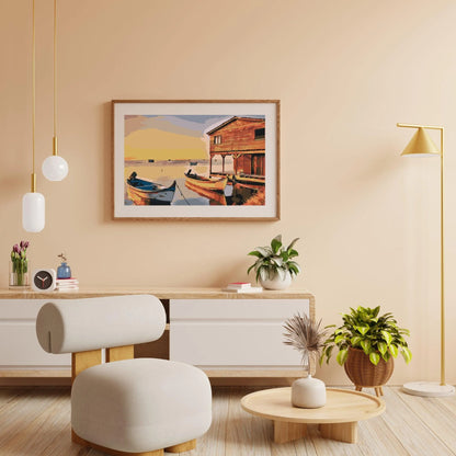 Diamond Painting - Łodzie i drewniana chata - SEOS Shop ®