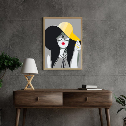 Diamond Painting - Dama w żółtym kapeluszu - SEOS Shop ®