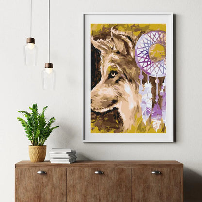 Diamond Painting - Wilk i łapacz snów - SEOS®