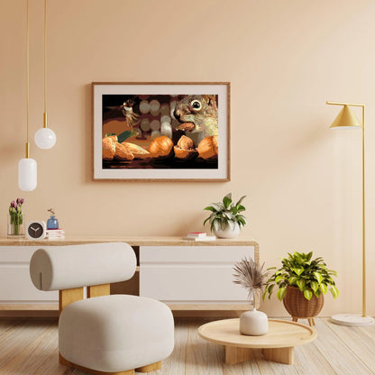 Diamond Painting - Wiewiórka i ptak - SEOS®