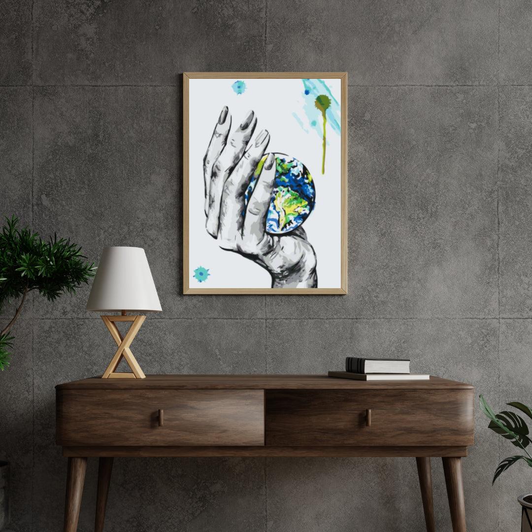 Diamond Painting - Planeta w dłoni kobiety - SEOS Shop ®