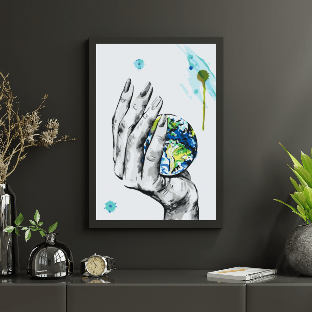 Diamond Painting - Planeta w dłoni kobiety - SEOS Shop ®
