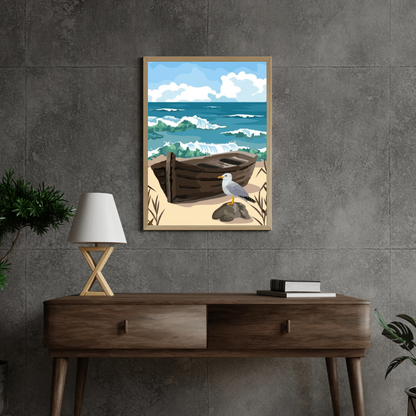 Diamond Painting - Osamotniony mewa - SEOS®