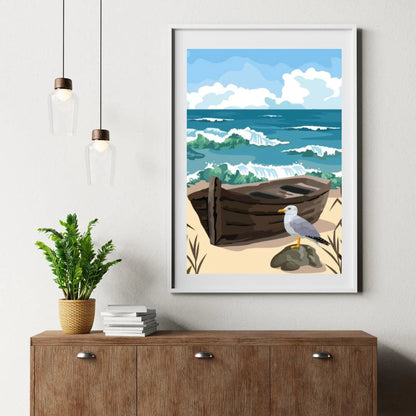 Diamond Painting - Osamotniony mewa - SEOS®