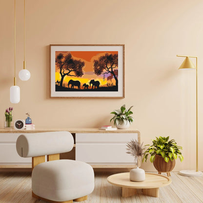 Diamond Painting - Rodzina słoni - SEOS®