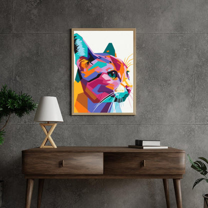 Diamond Painting - Geometryczna kotka - SEOS®