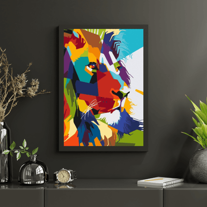 Diamond Painting - Geometryczny lew - SEOS®