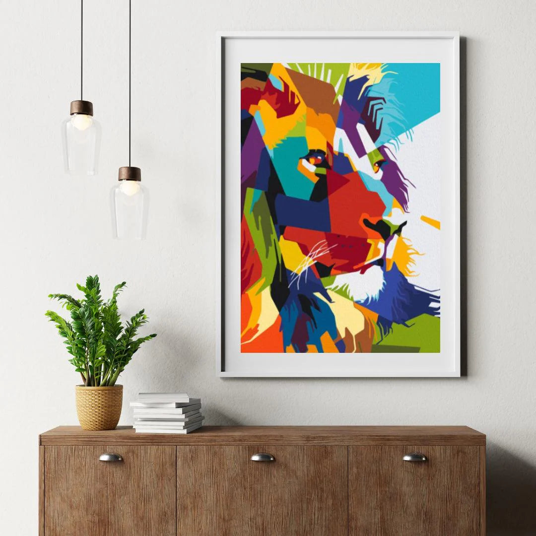 Diamond Painting - Geometryczny lew - SEOS®