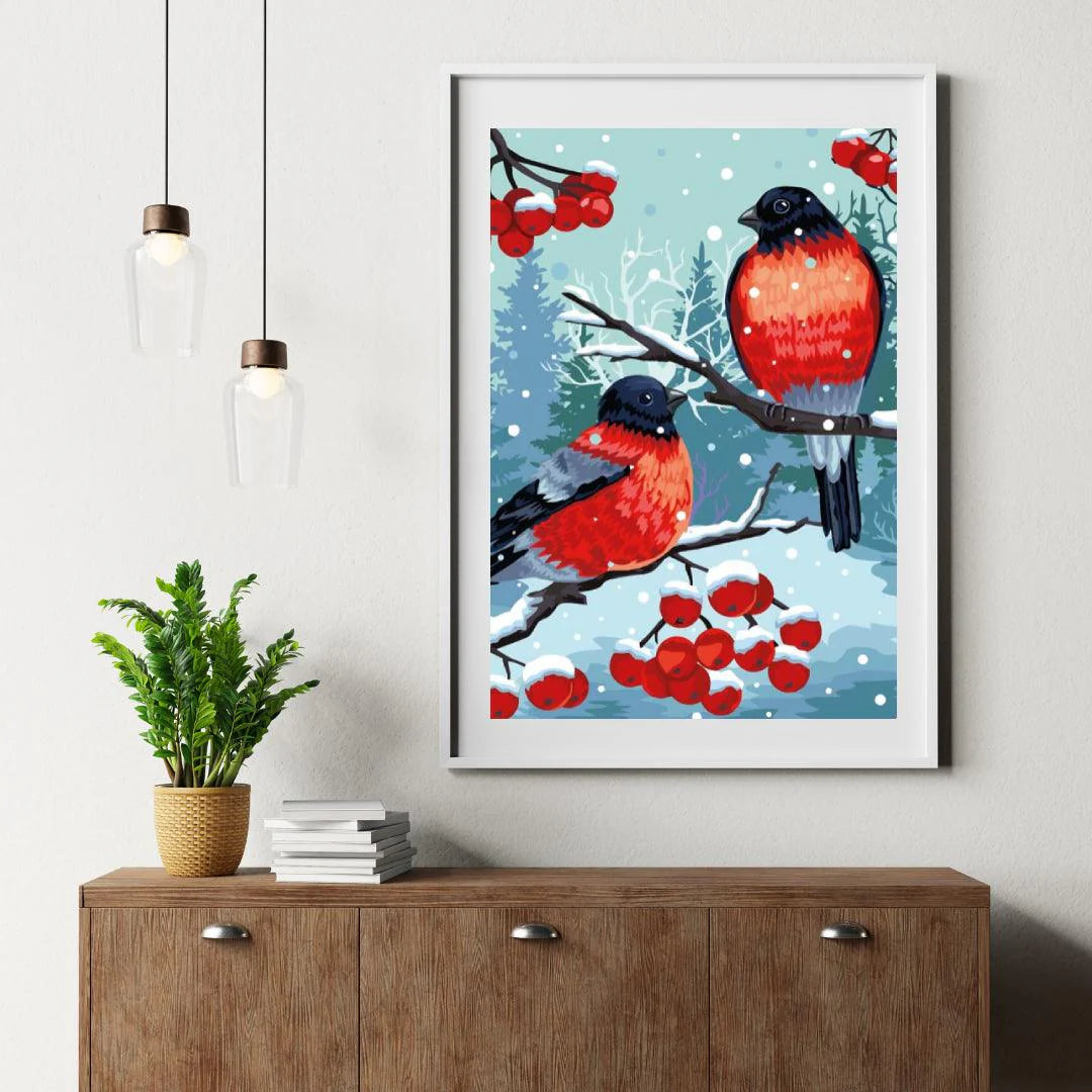 Diamond Painting - Złoty wróbel Biały - SEOS®
