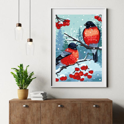 Diamond Painting - Złoty wróbel Biały - SEOS®