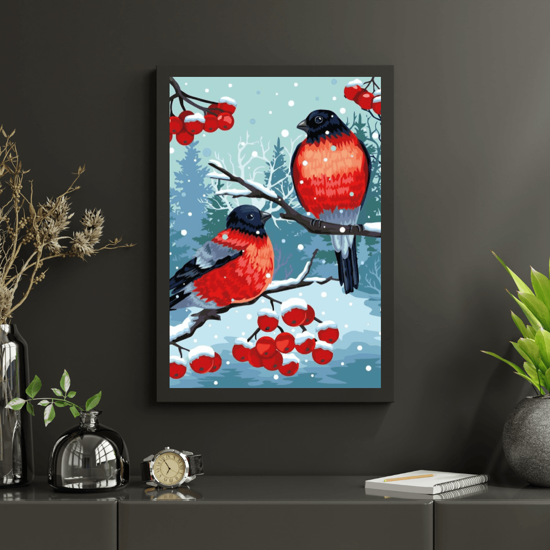 Diamond Painting - Złoty wróbel Biały - SEOS®