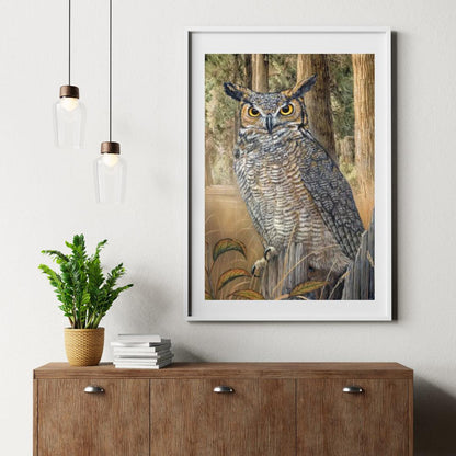 Diamond Painting - Duża Sowa z Rogami