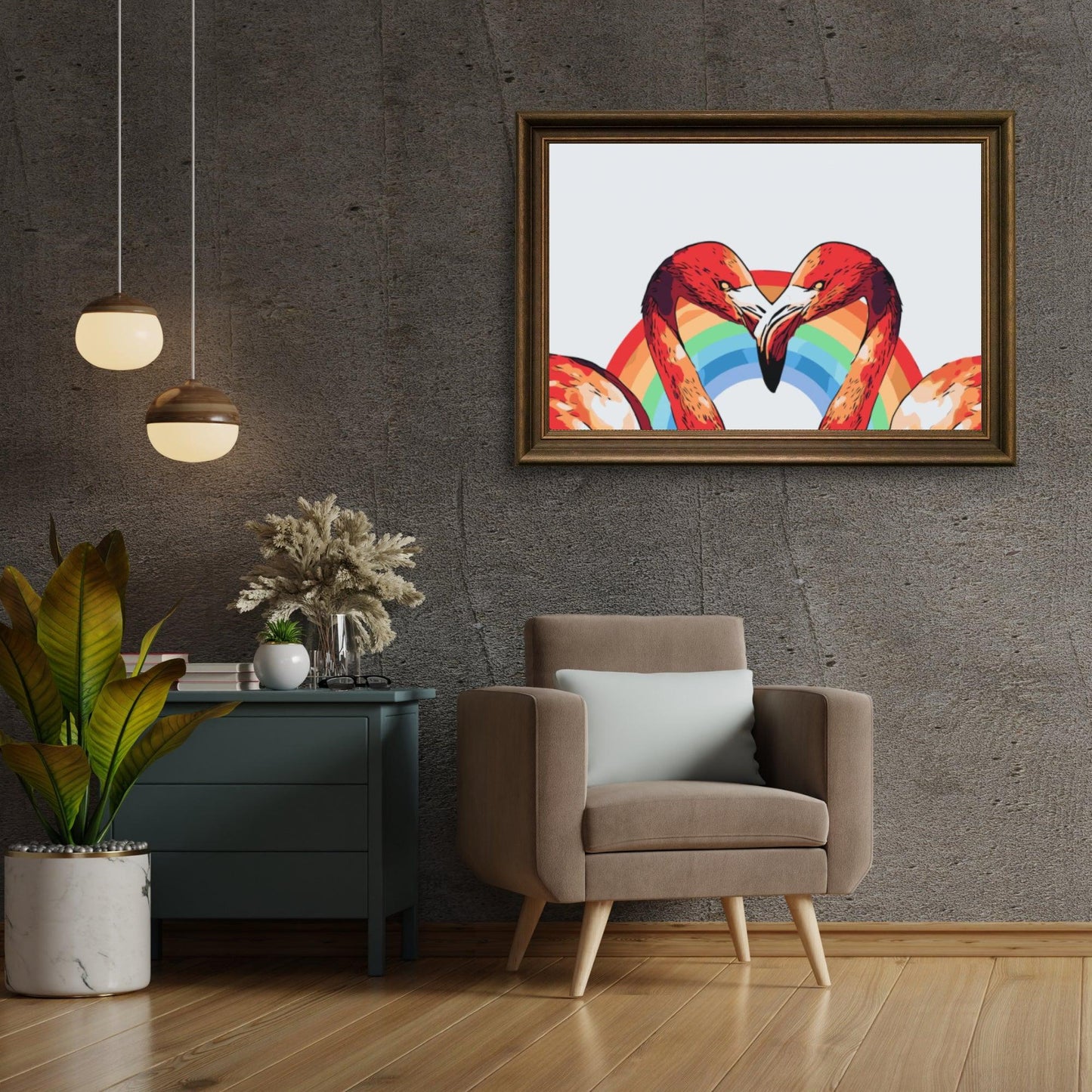 Diamond Painting - Flamingi w kształcie serca - SEOS®