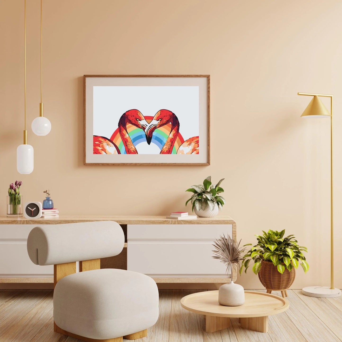 Diamond Painting - Flamingi w kształcie serca - SEOS®
