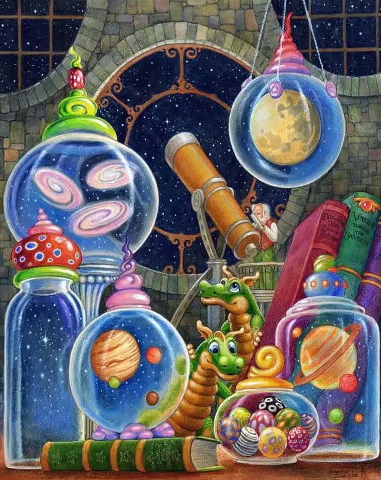 Diamond Painting - Wszechświat w słoiku