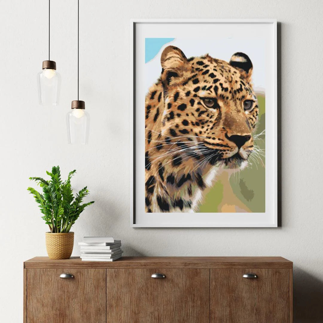 Diamond Painting - Widok polowania lamparta - SEOS®