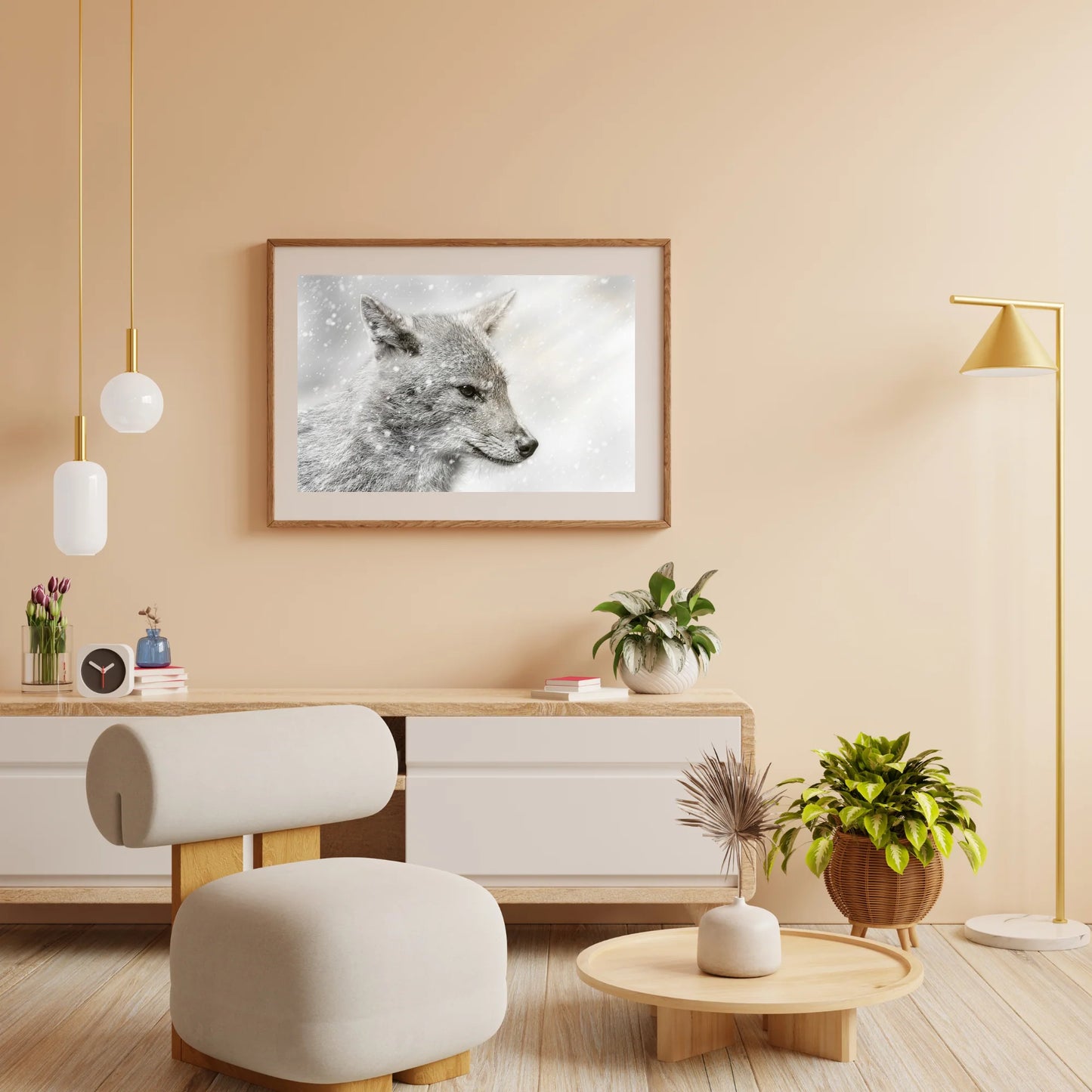 Diamond Painting - Szakal w śnieżycy