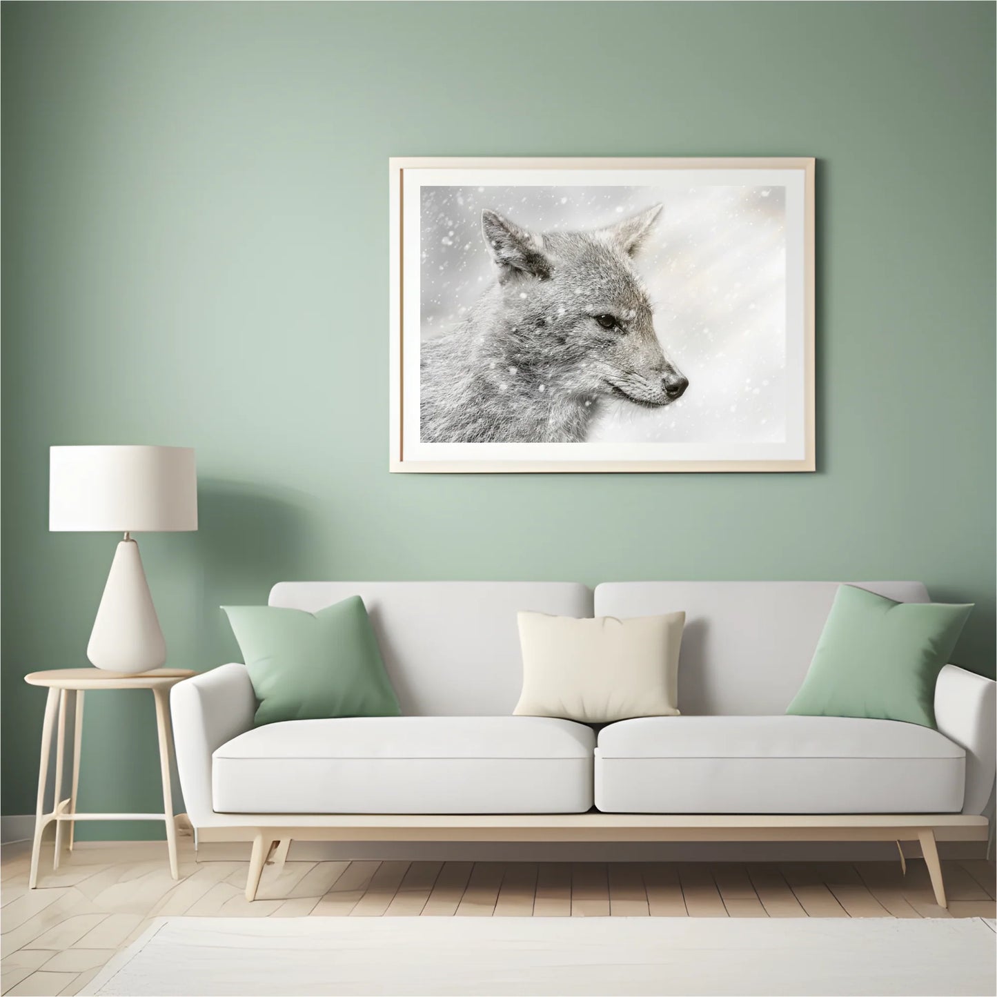 Diamond Painting - Szakal w śnieżycy