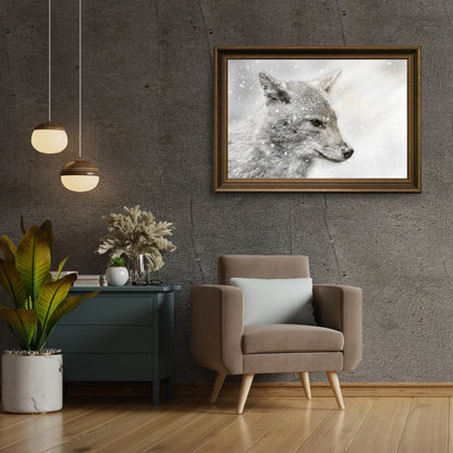 Diamond Painting - Szakal w śnieżycy