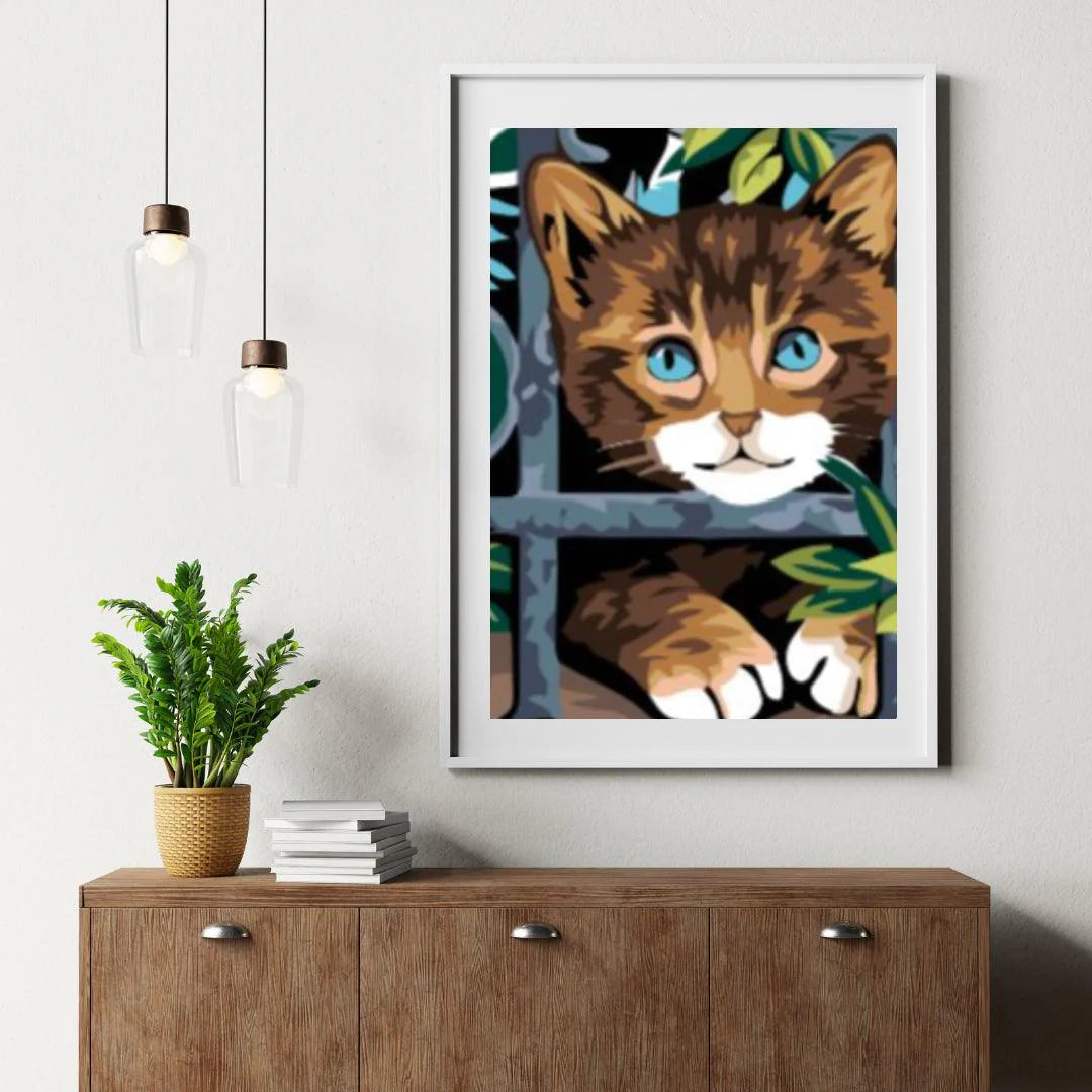 Diamond Painting - Kot za ogrodzeniem - SEOS®