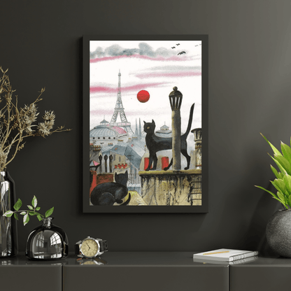 Diamond Painting - Kot w Paryżu - SEOS®