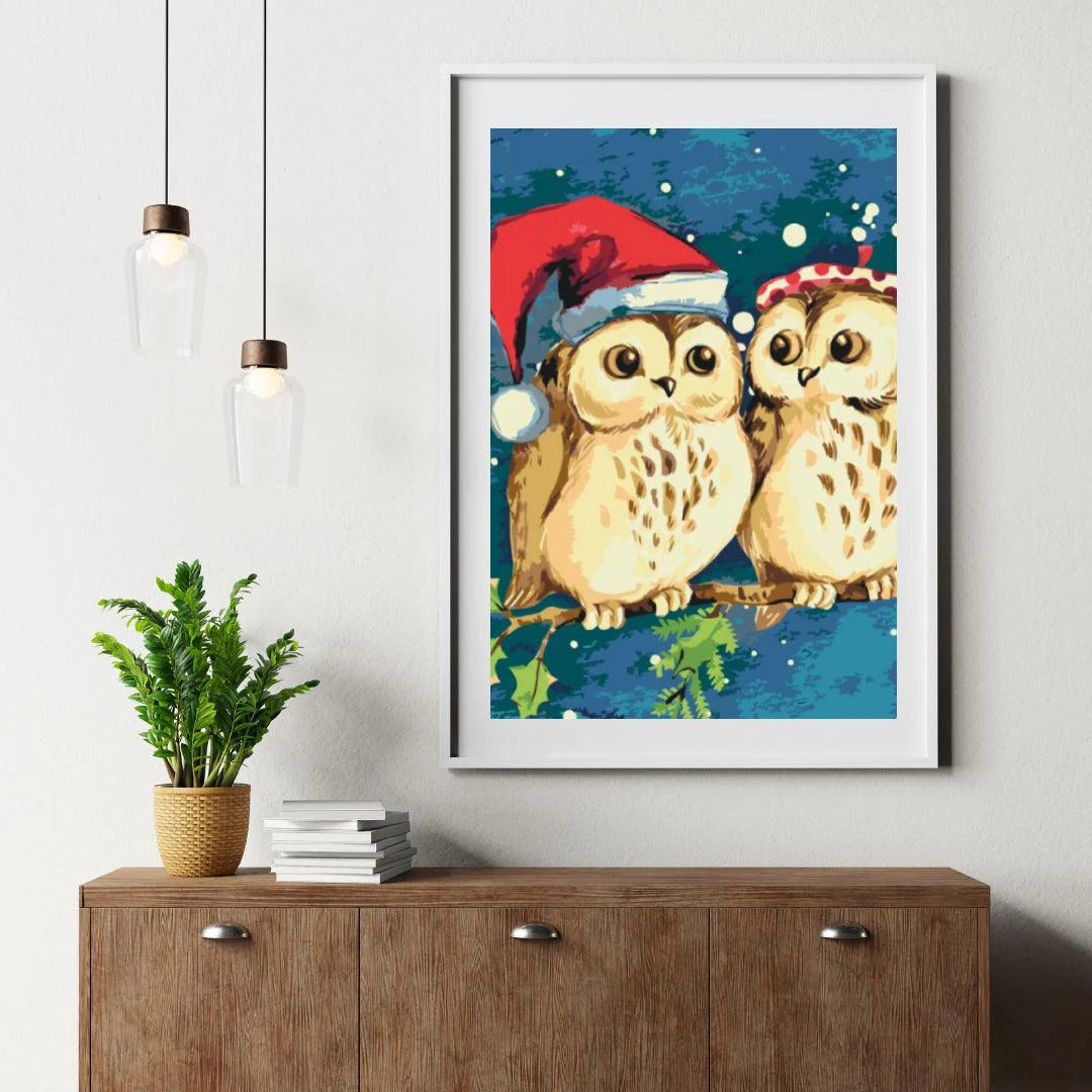 Diamond Painting - Świąteczne ptaki sów - SEOS Shop ®
