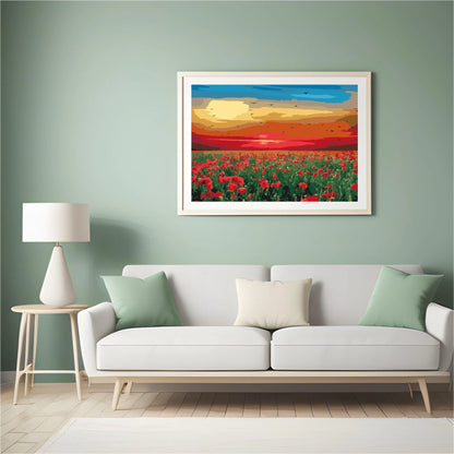 Diamond Painting - Pole maków przy zachodzie słońca - SEOS Shop ®