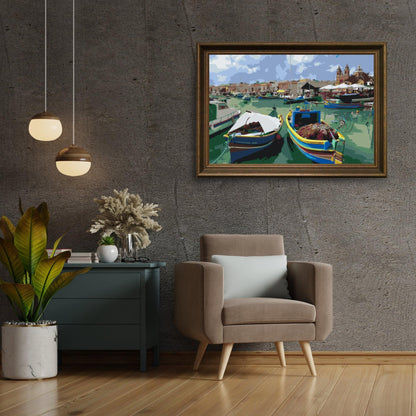 Diamond Painting - Kolorowe łodzie rybackie - SEOS Shop ®
