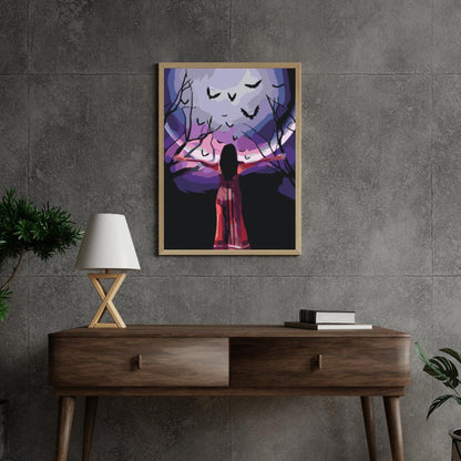 Diamond Painting - Tajemnicza kobieta pod pełnią księżyca - SEOS Shop ®