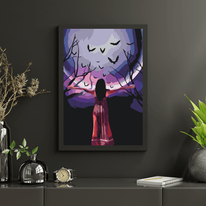 Diamond Painting - Tajemnicza kobieta pod pełnią księżyca - SEOS Shop ®