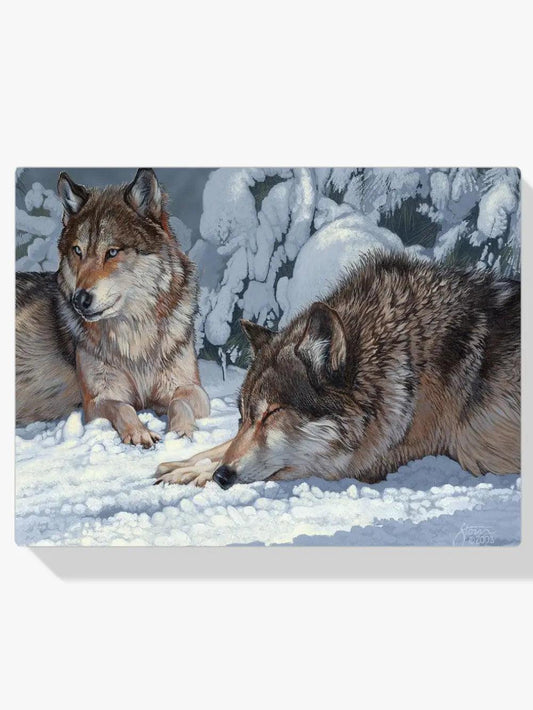 Diamond Painting - Spokojne Szarości: Faszynujący Wilk