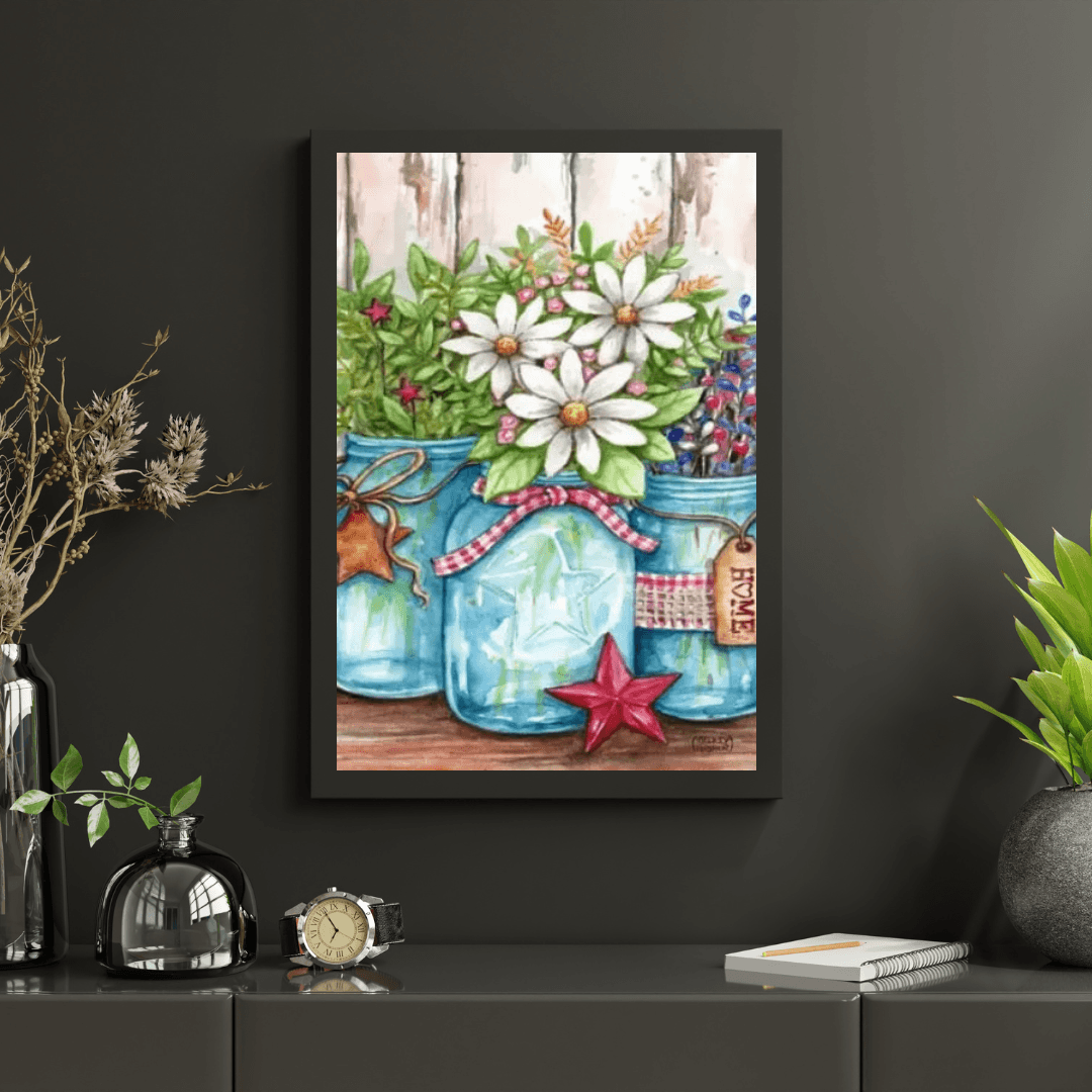 Diamond Painting - Doniczki z kwiatami i gwiazdami - SEOS Shop ®