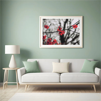 Diamond Painting - Czerwone kwiaty na drzewie - SEOS Shop ®