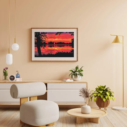 Diamond Painting - Czerwony zachód słońca - SEOS Shop ®