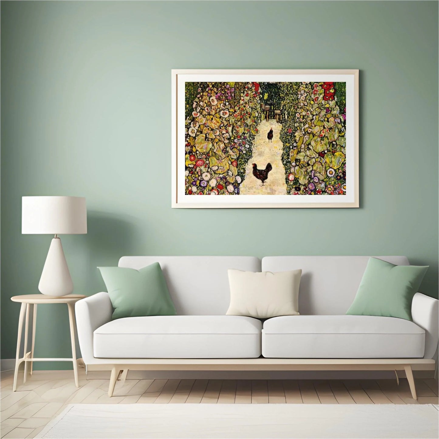 Diamond Painting - Ścieżka ogrodowa z kurczakami