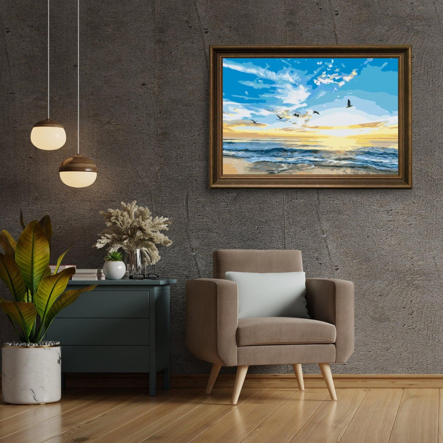 Diamond Painting - Ptaki latające nad morzem - SEOS Shop ®