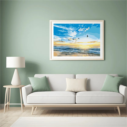 Diamond Painting - Ptaki latające nad morzem - SEOS Shop ®