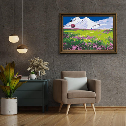 Diamond Painting - Łąka pośrodku gór - SEOS Shop ®