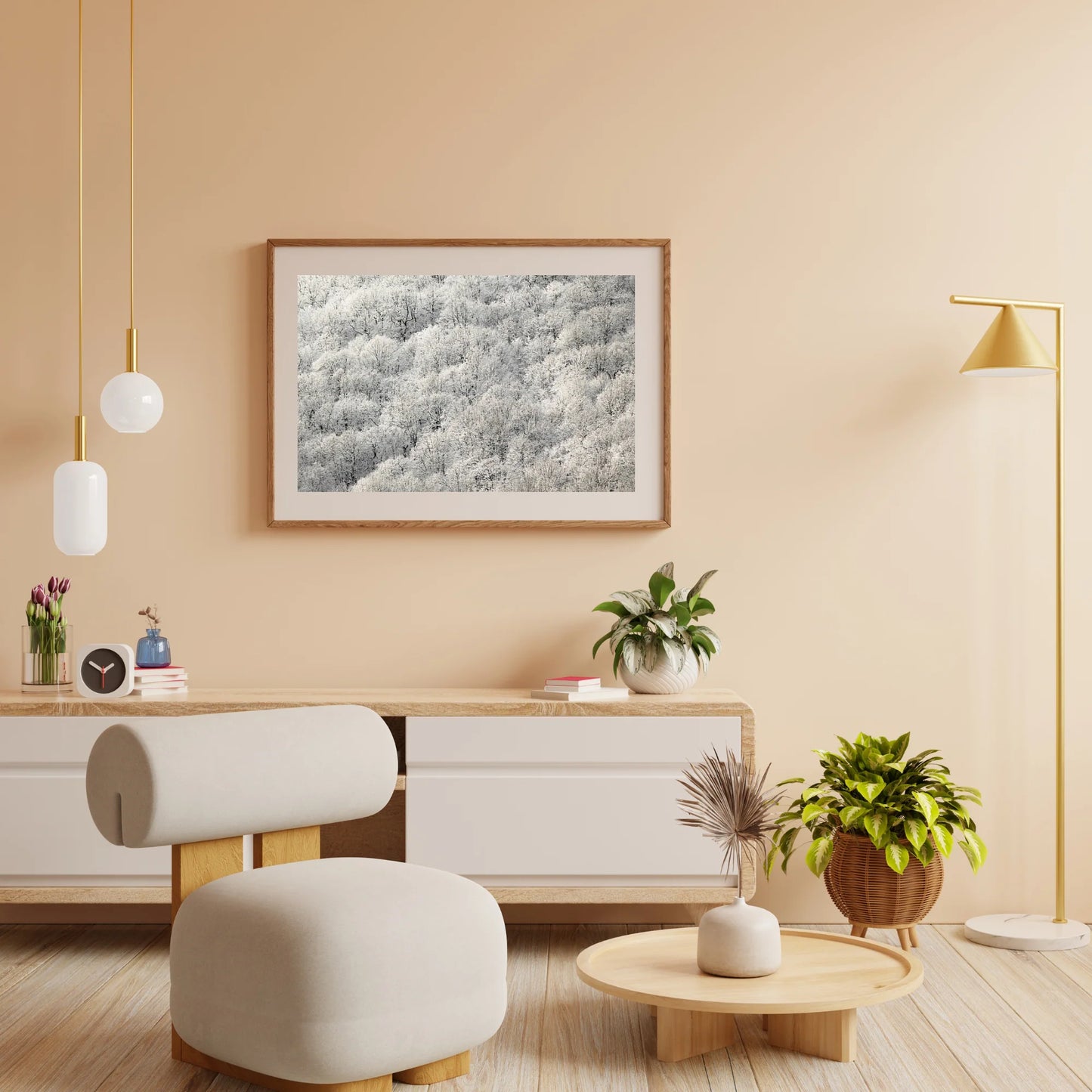 Diamond Painting - Białe drzewa