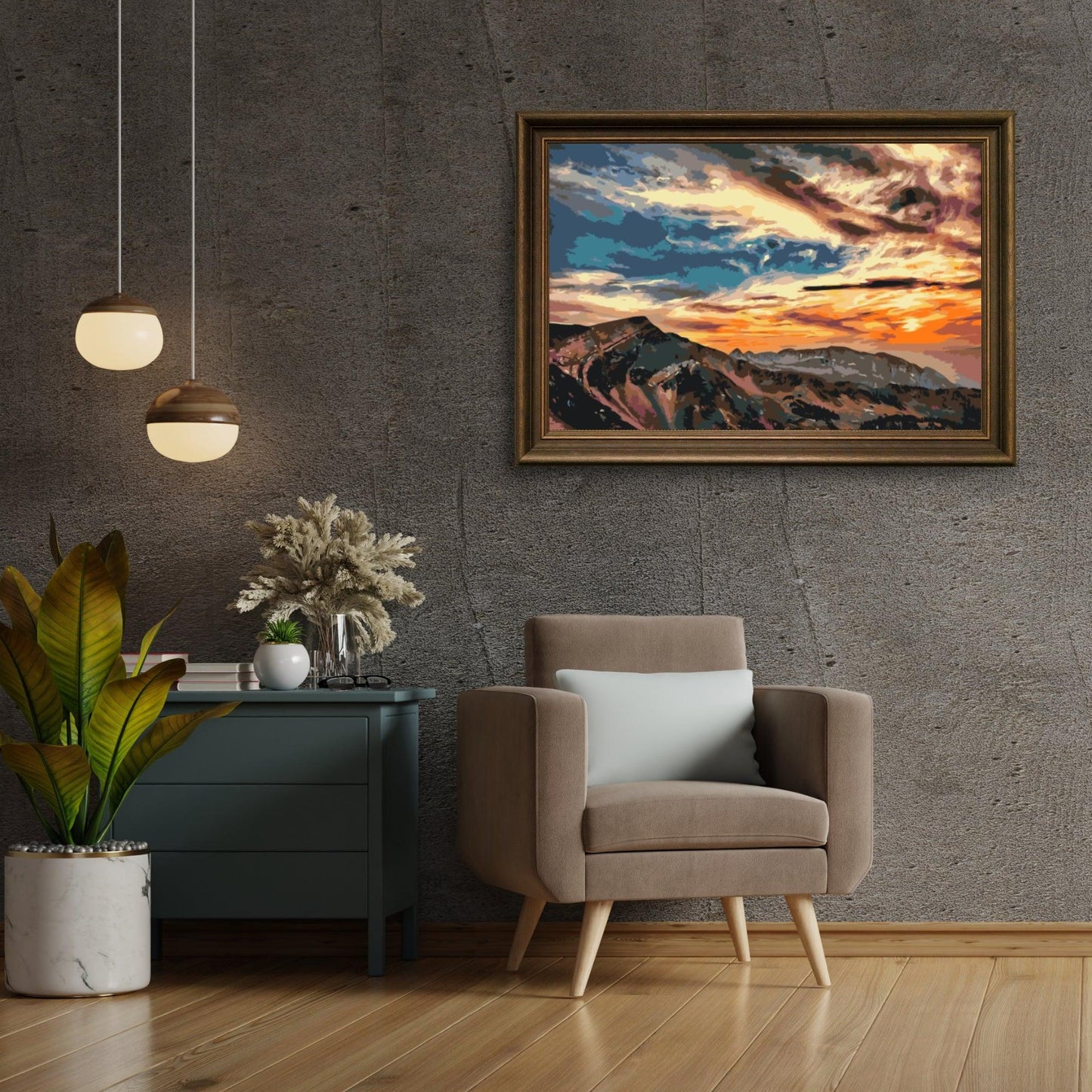Diamond Painting - Zachód słońca nad górami - SEOS Shop ®