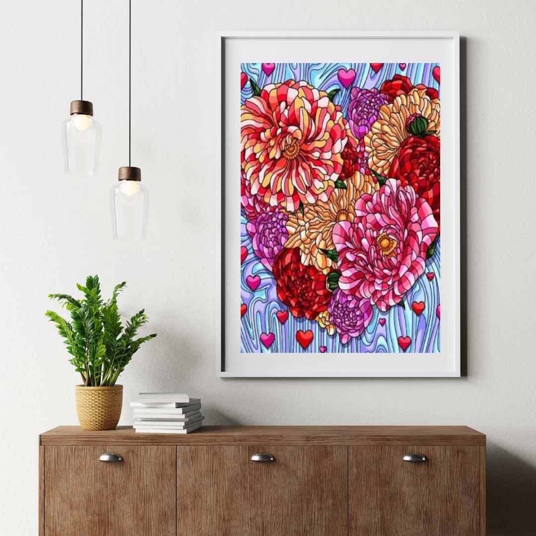 Diamond Painting Kwiaty Serce - SEOS Shop ®
