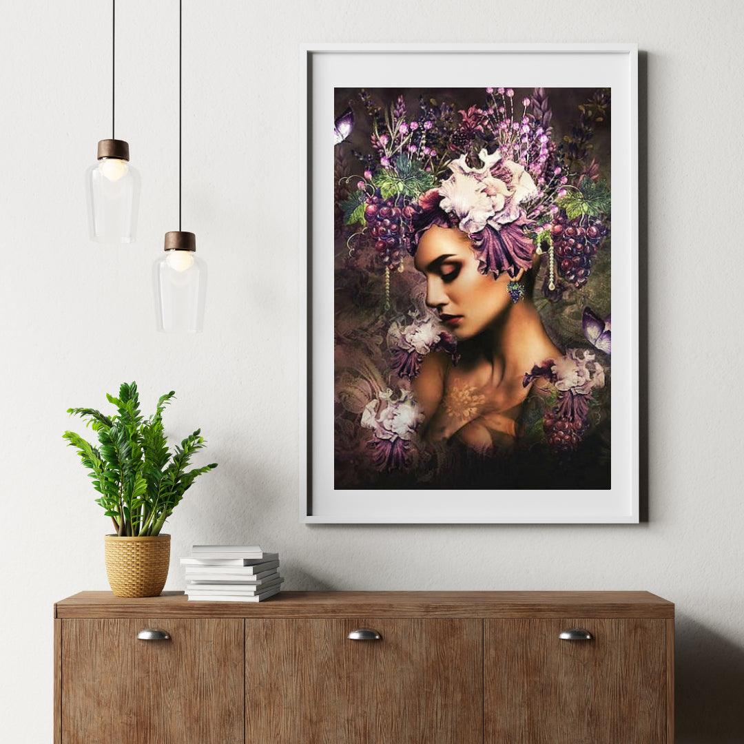 Diamond Painting Winogrona Kobiety z Motylem - SEOS Shop ®