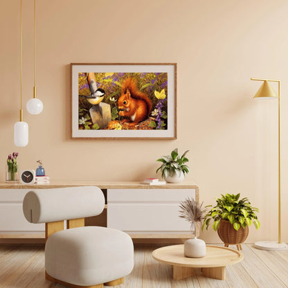 Diamond Painting Wiewiórka z ptakiem - SEOS Shop ®